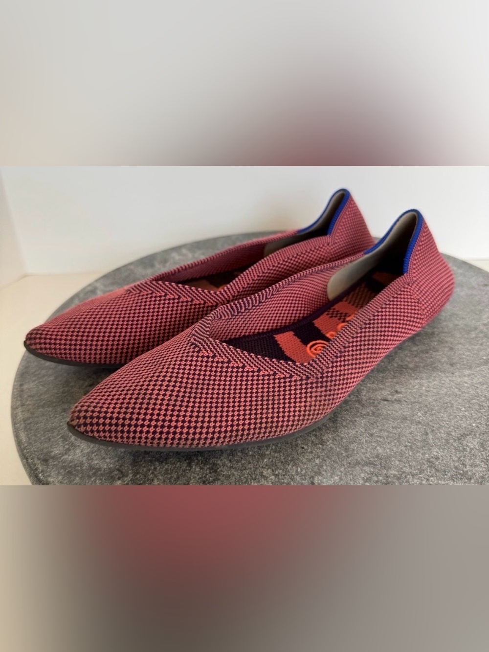 Rothys Retired Rose Double Stitch The Point Flats 8.5 to 7.5